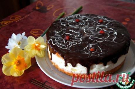 Простой торт с нежнейшим творожным кремом.