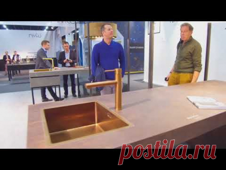 Интересное решение для кухни. Умывальник и смеситель из меди. Cologne 2019