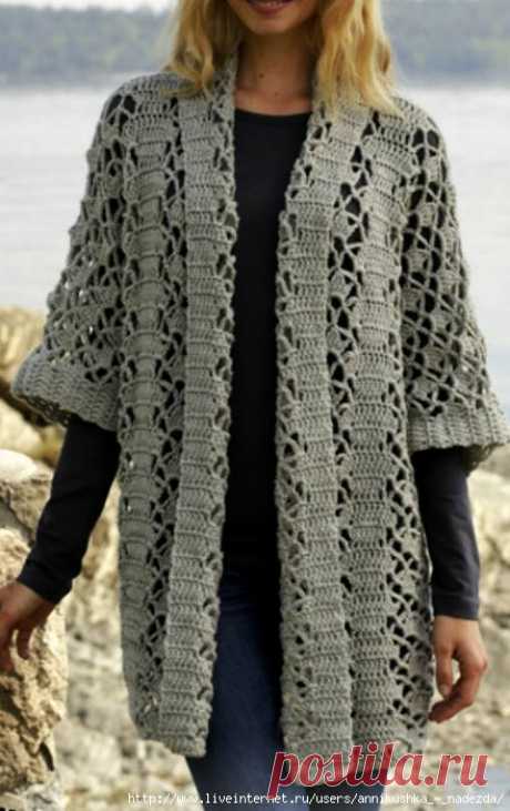 Кардиган ажурный крючком