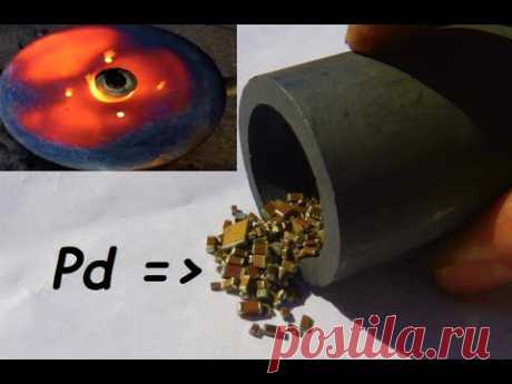 ДОБЫЧА ПАЛЛАДИЯ из SMD конденсаторов ПЛАВКОЙ на медный коллектор! Первый неудачный опыт..