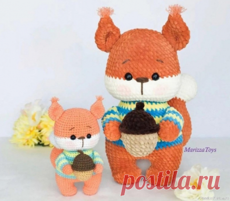 Белочка крючком. МК | Вязаные игрушки. Мастер-классы, схемы, описание. Игрушка Белочка. Описание 