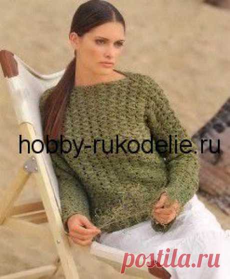 Хобби (рукоделие своими руками): вышивка, вязание » Архив блога » Оливковый пуловер – вязание крючком
