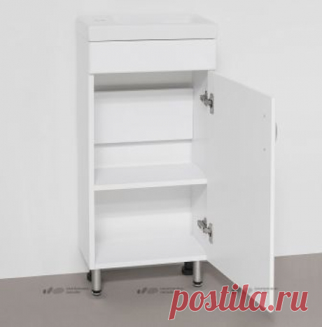 Тумба с раковиной Style Line Эко Стандарт №1 40 белая купить в магазине Сантехника-онлайн.Ру