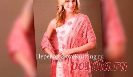 Ажурный палантин | Loveknitting.ru