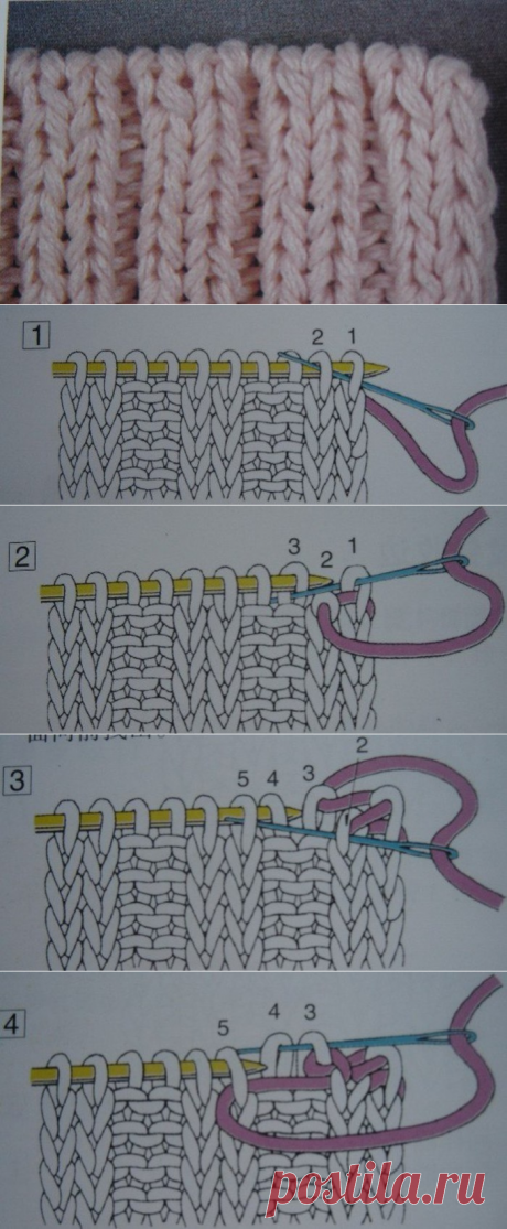 Как красиво закрыть резинку 2Х2