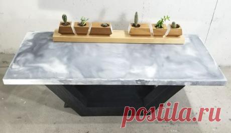 Мраморный столик из бетона