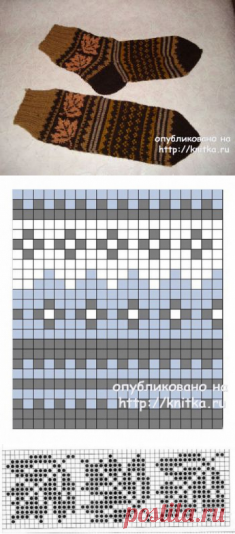 Носки мужские спицами Поздняя осень. Работа Татьяны Крамаренко, Вязание для мужчин