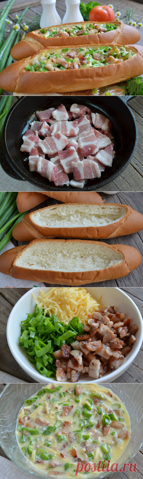 Лодочки с беконом яйцом и сыром — 🌸 Мой сад