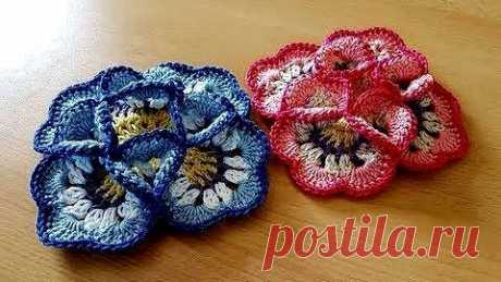Volumetric flower of squares - объемный цветок из квадратов крючком | Левреткоман-оч.умелец | Яндекс Дзен