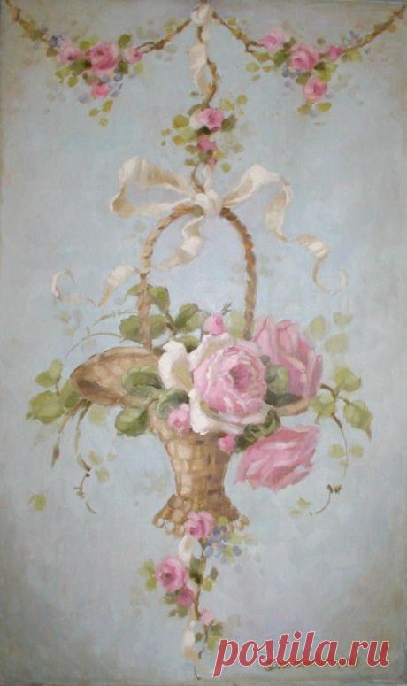 Розовые розы для шебби-шика. | Творческая мастерская Марины Трублиной