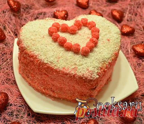 Кокосовый торт "Влюбленное сердце" рецепт с фото