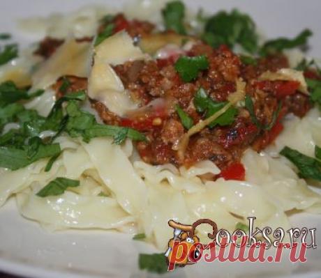 Паста с соусом из фарша и овощей фото рецепт приготовления