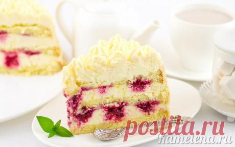 Лимонный торт с ягодами - невероятно нежный, влажный, «сочный»