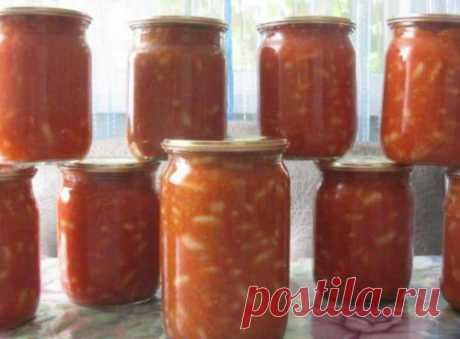 Закуска-заготовка из фасоли, помидоров и зелени / Простые рецепты