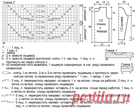 Свитер с листиками и косами