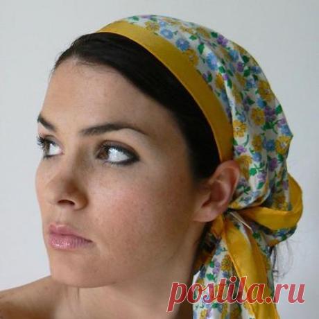 Платок на голову повязать красиво
