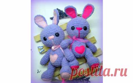 Лавандовые зайцы Вязаные крючком лавандовые зайцы. Схема