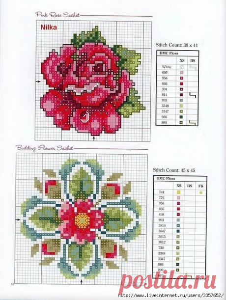 (36) budding flower - bottom design | embroidery | Вышивание Крестиком, Стежки и Узоры Для Вышивки Крестиком