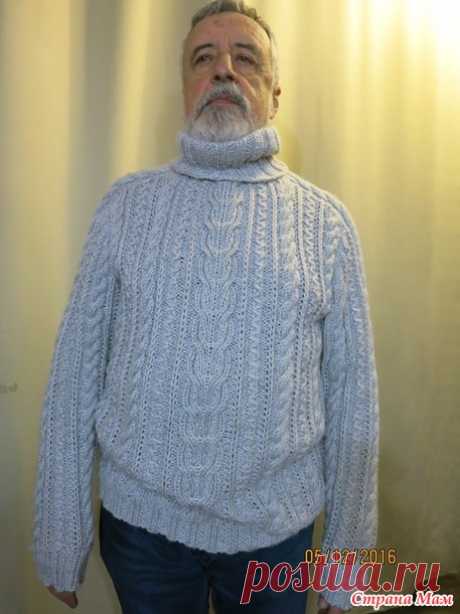 Мужской свитер косичками. - Вязание - Страна Мам