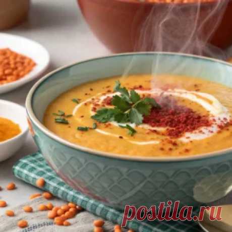 Крем-суп из чечевицы с копчёной паприкой