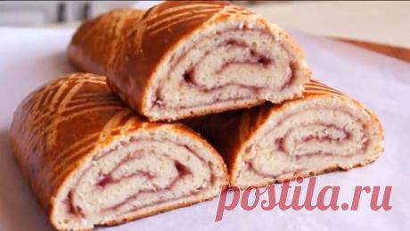 Рулет с малиновым джемом! Вкусное и нежное ЛАКОМСТВО!