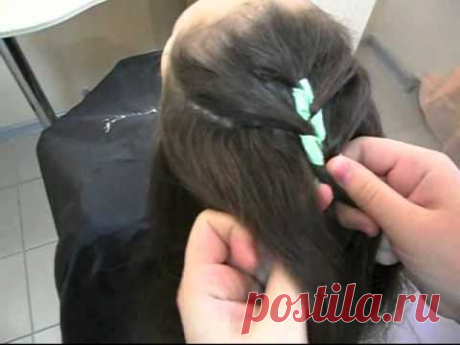 Плетение косы с лентой "Способ 2" (Наталья Ткаченко)