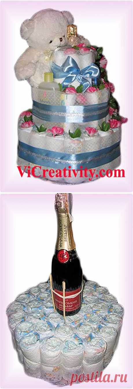 Торт из памперсов мастер класс (фото) | Все о рукоделии - мастер классы, инструкции, пошаговые фото