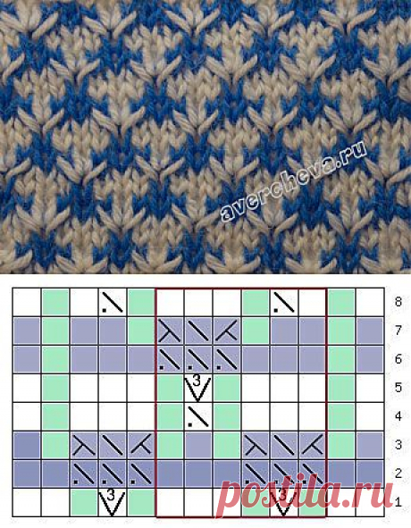 узор 234 колючки | каталог вязаных спицами узоров