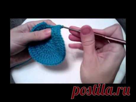 Как вязать круг крючком Вяжем шапку с ушками - YouTube