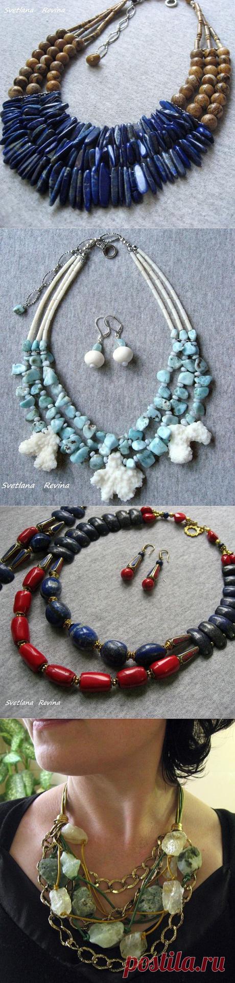 Многорядные колье из натуральных камней. Подборка идей. / Подборки идей / Блоги