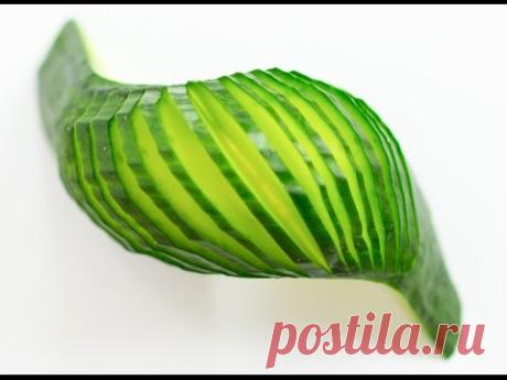 Cucumber Wave Garnish Tutorial