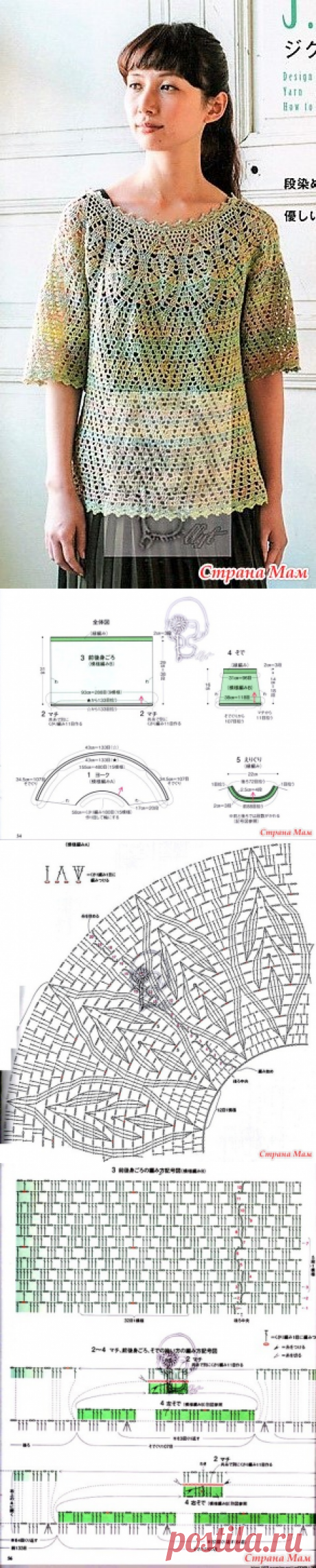 Нарядная туника с круглой кокеткой. Крючок. - ВЯЗАНАЯ МОДА+ ДЛЯ НЕМОДЕЛЬНЫХ ДАМ - Страна Мам