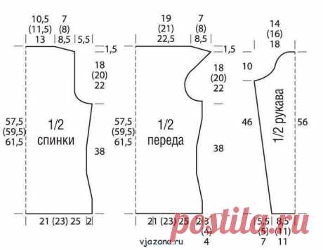 Джемпер женский с ажурными рукавами, схема и описание | Вязана.ru