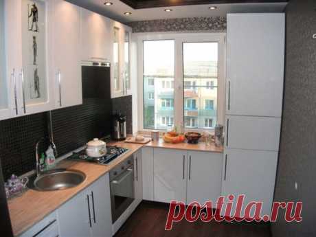 Пример как можно удачно и с комфортом, обустроить кухню 6 квадратов