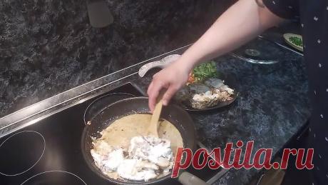 Жареная щука со сметаной и луком!