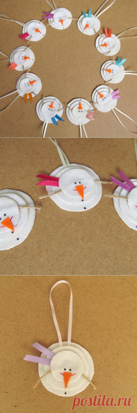 мастерим подвеску снеговик | Самоделкино