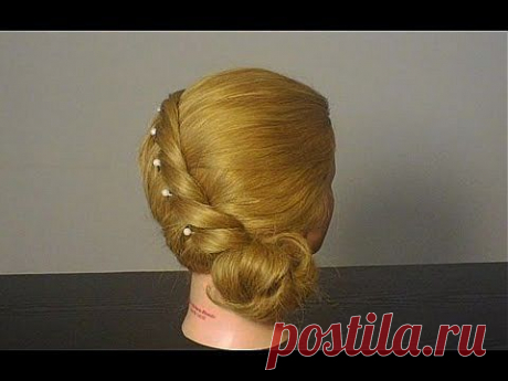 Прическа: обратный рыбий хвост. Fishtail braid hairstyles for long hair - YouTube