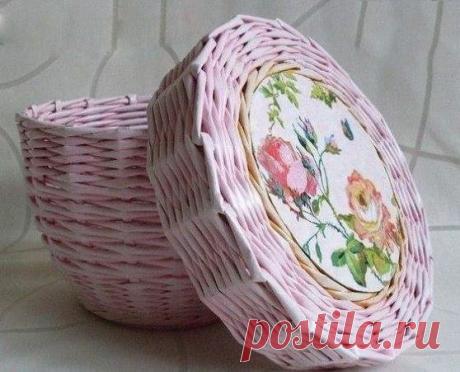 Шкатулочка из газетных трубочек: мастер-класс