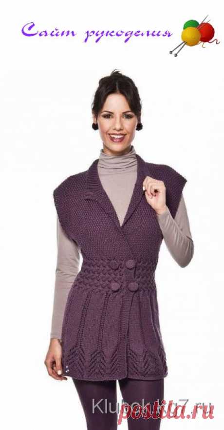 Жилет-туника спицами