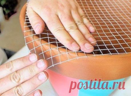 Минигриль из большого керамического горшка