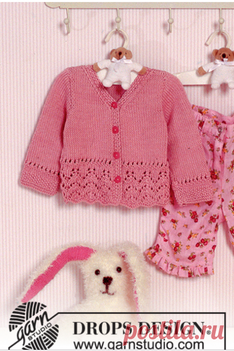Кофточка для малышки Драгоценная Эмилия от Drops Design спицами