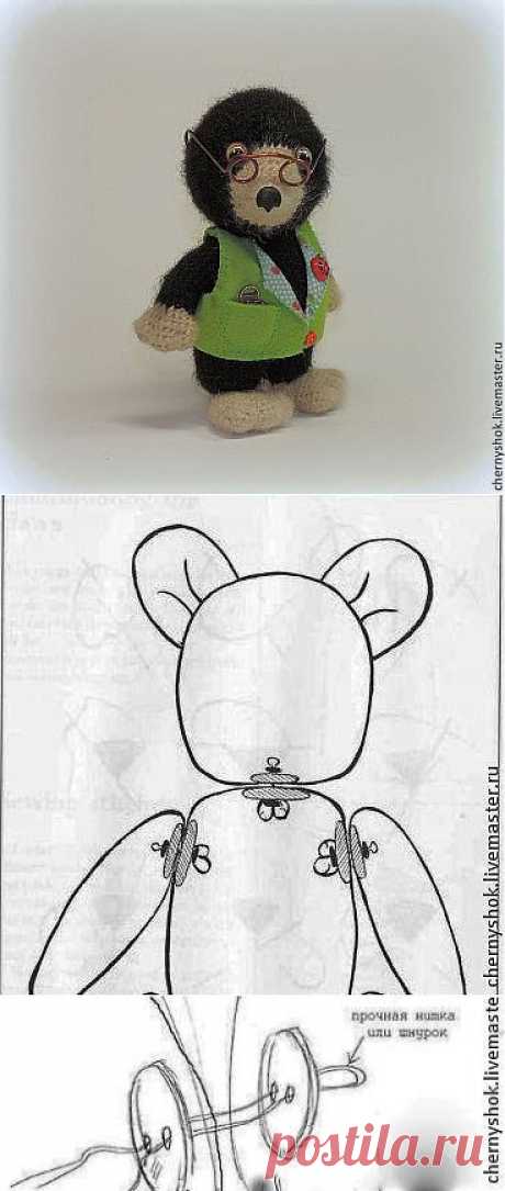 Маленький кротик (описание вязания).