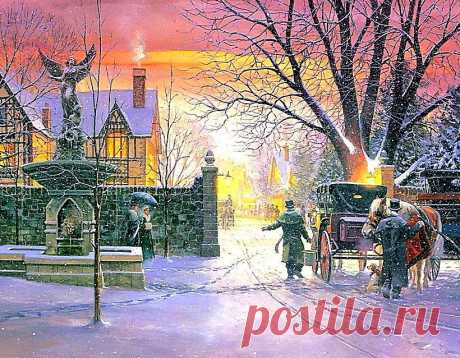 Схема вышивки «зимний закат» - Вышивка крестом