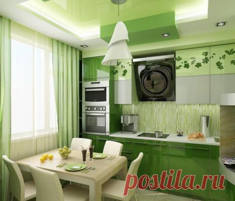 Запись на стене ШИКАРНАЯ КУХНЯ В ЗЕЛЁНЫХ ТОНАХ 🍏Как Вам? 💚