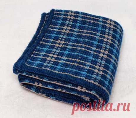 Узор «Шотландская клетка», связанный крючком