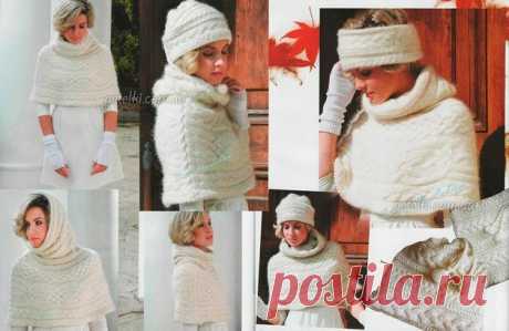 Снуд и шапочка-повязка спицами. Описание, схемы вязания