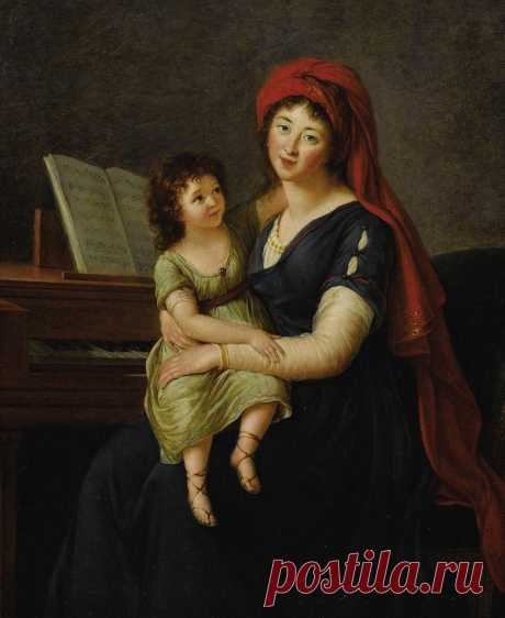 Французская художница Мари Элизабет Луиза Виже-Лебрен (1755-1842) Екатерина Николаевна Меншикова, урождённая Голицына, жена князя С.А. Меншикова, на портрете изображена с дочерью Елизаветой Портрет княгини Александры Петровны Голициной (урождённая Протасова) с сыном...