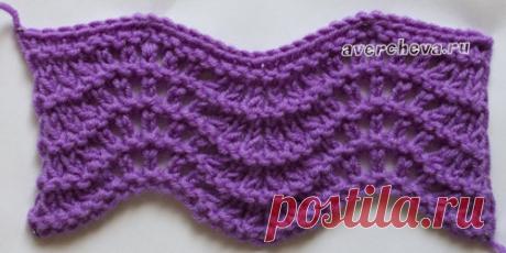 узор 383 волны | каталог вязаных спицами узоров