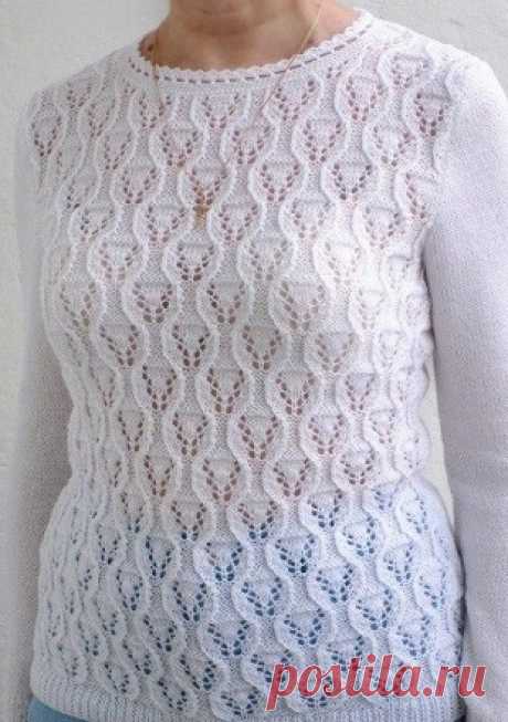 Узор Тюльпан спицами