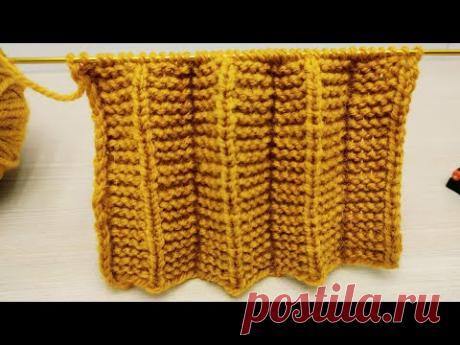Узоры спицами / Узор Плиссе спицами / КРАСИВЫЙ И НЕЖНЫЙ УЗОР СПИЦАМИ /
